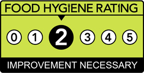 Food Hygiene Rating Scheme Score 2 (Two)